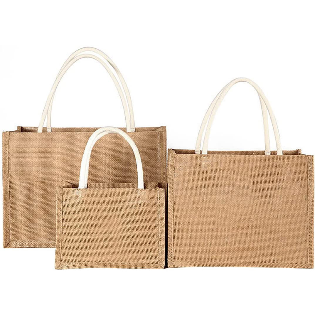 Reusable Jute Linen Tote Bag