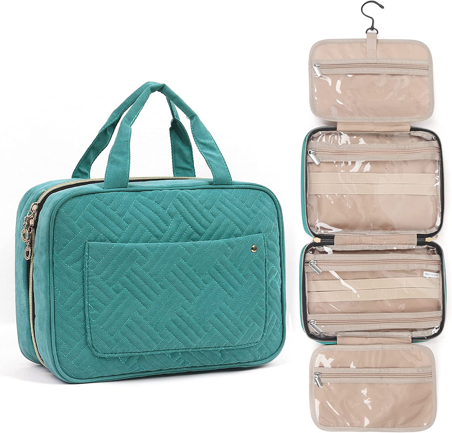 Quilted Hanging Toiletry Bag