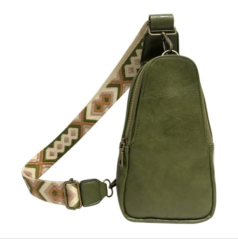 Women Chest Bag Leather Sling Bag