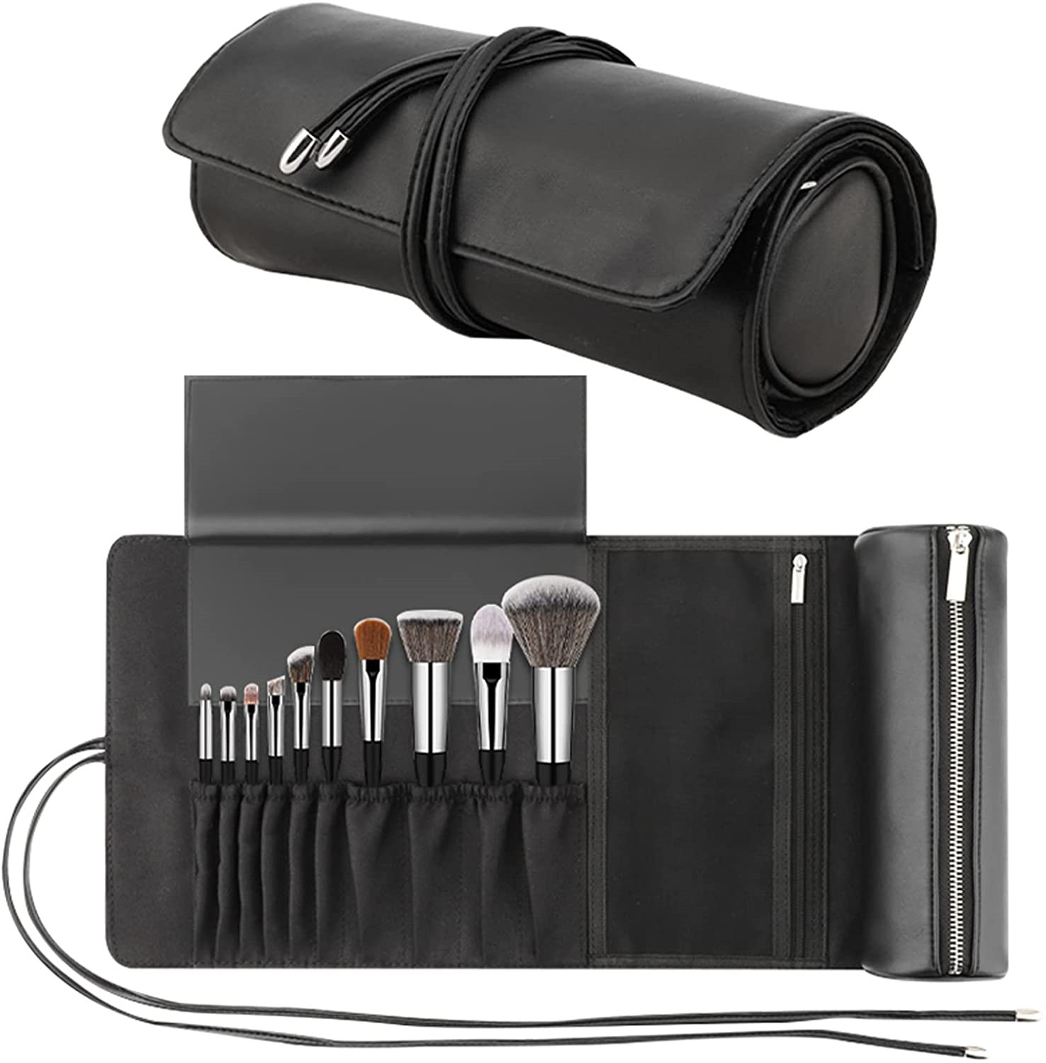 Rollup Makeup Bag Brush Organizer