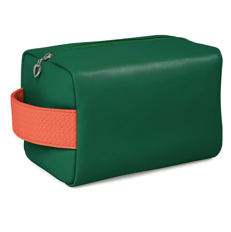 Portable Recycled Leather Small Makeup Bag