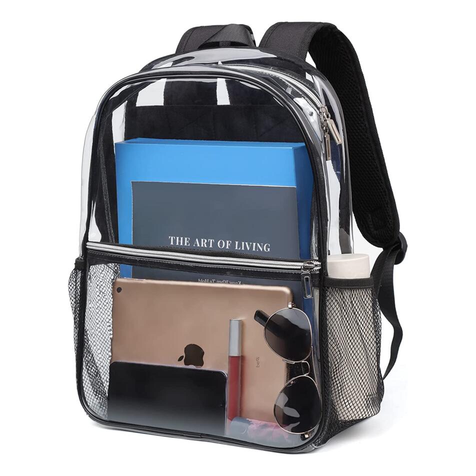 Clear PVC Backpack See Through Kids Bookbag School Bag