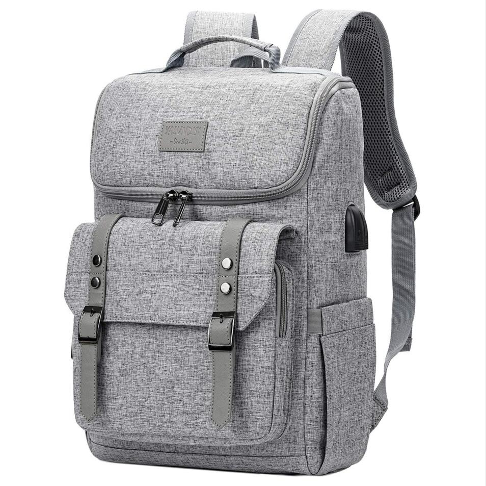 Vintage Travel Laptop Backpack with usb Charging Port