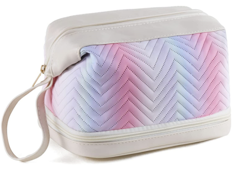 Double Layer Makeup Bag with Brush Holder