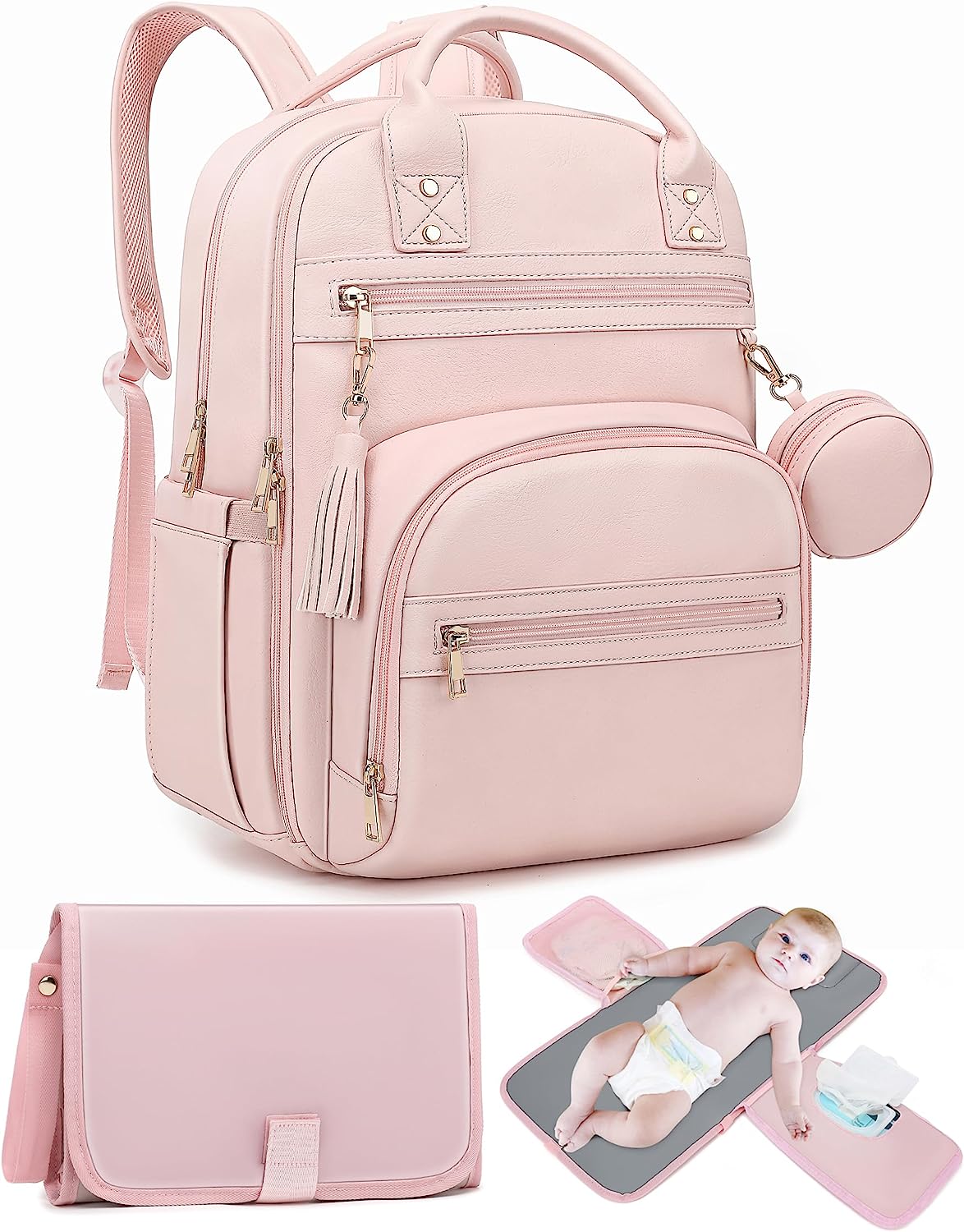 Vegan Leather Diaper Backpack