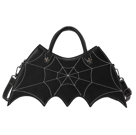 Women Novelty Bat Spider Web Devil Handbag