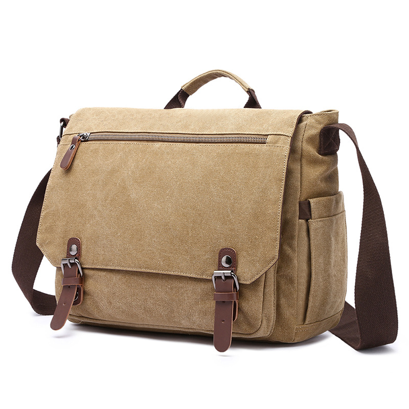 Washed Canvas Computer Bag Messenger Bag